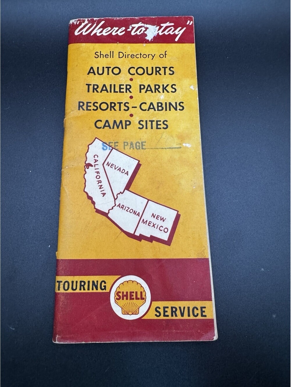 1941 Touring Shell Service Directory “Where To Stay” CA NV AZ NM Advertising